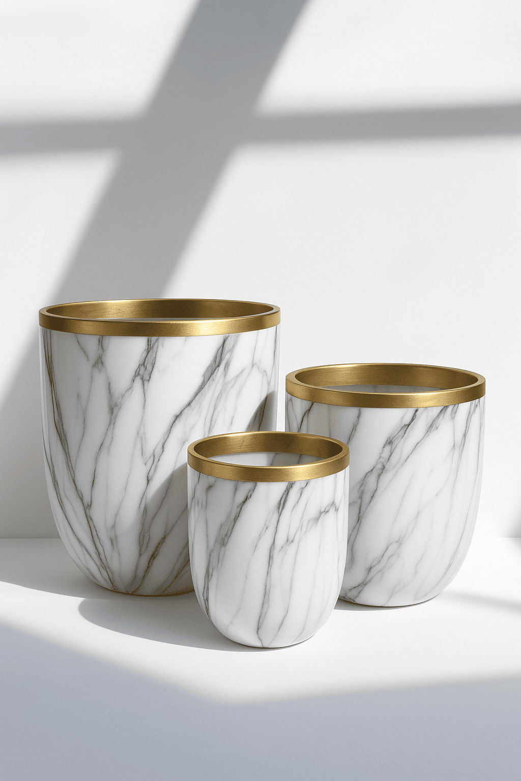 Aura Marmo Gilded Planters