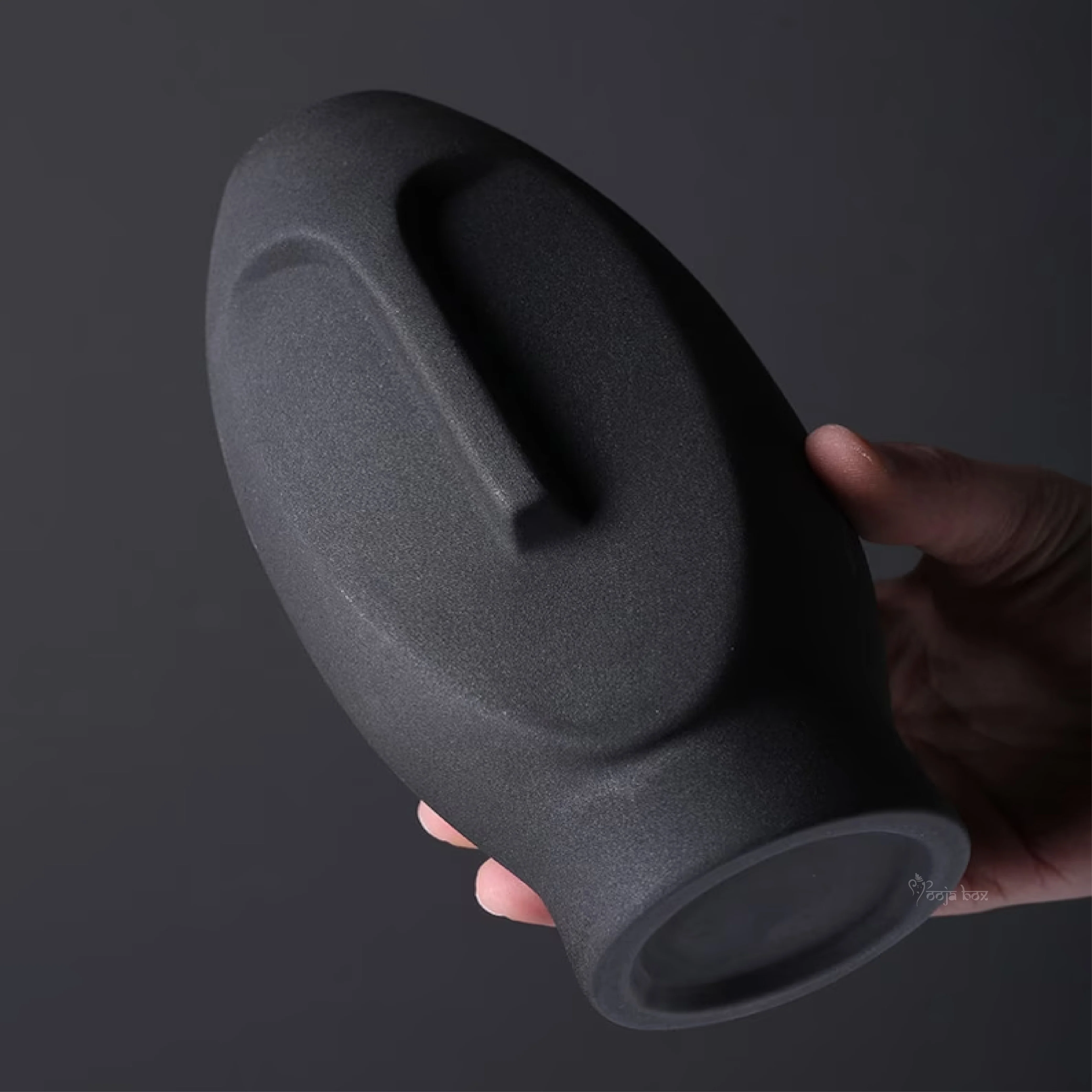 Human Face Vase Decor Black