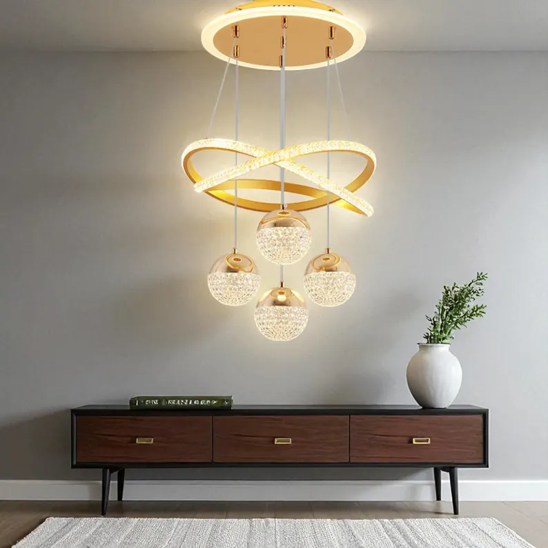 LustraNova Crystal Orbit Chandelier - HomeCene UAE