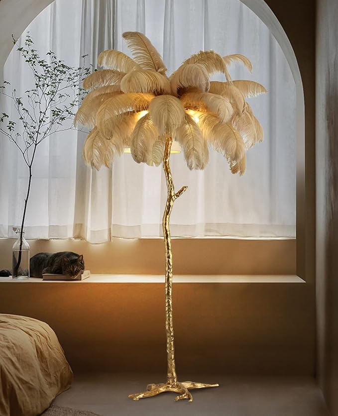 Luxury Decorative Feather Tree Lamp - HomeCene UAE