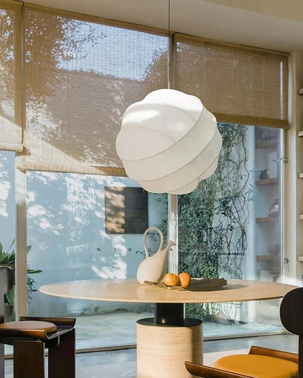  Japanese Modern Eye Protecting Silk Pendant Light 