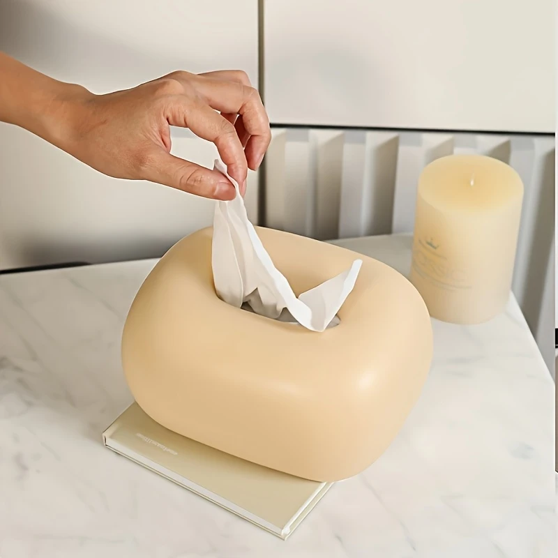Ceramic Tissue Box Holder Cream