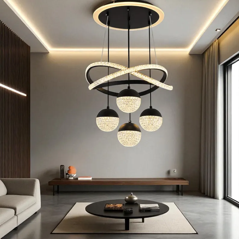 LustraNova Crystal Orbit Chandelier - Wall Mirror - HomeCene UAE