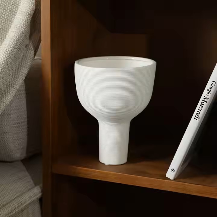 Bowl Rippled Vase Decor