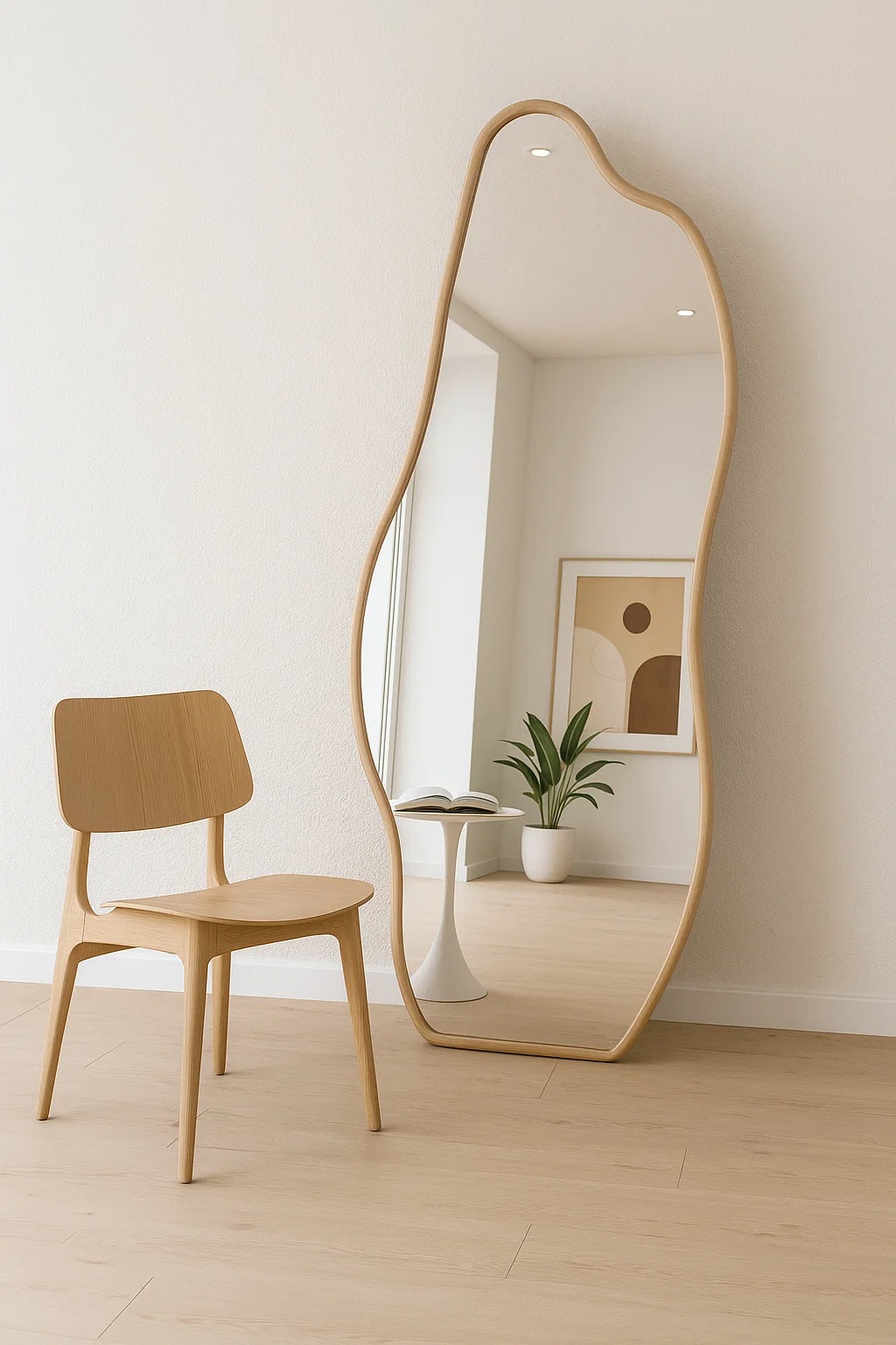 Odessa Light Brown Full Length Irregular Mirror