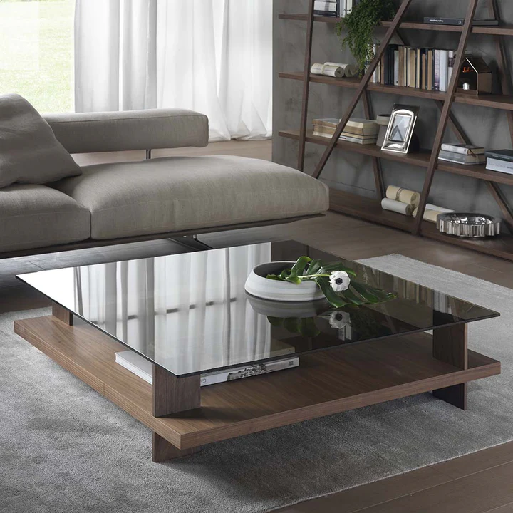 Caricara Dark Brown Square Coffee Table