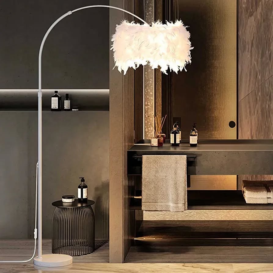 Elegance Feather Arc Floor Lamp