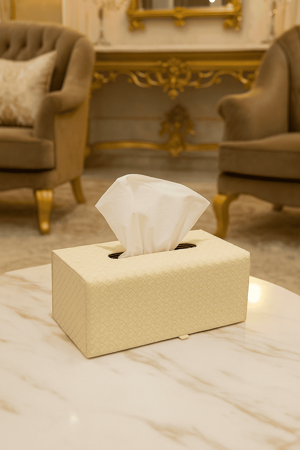 WeaveCraft Tissue Box White - Wall Mirror - HomeCene UAE