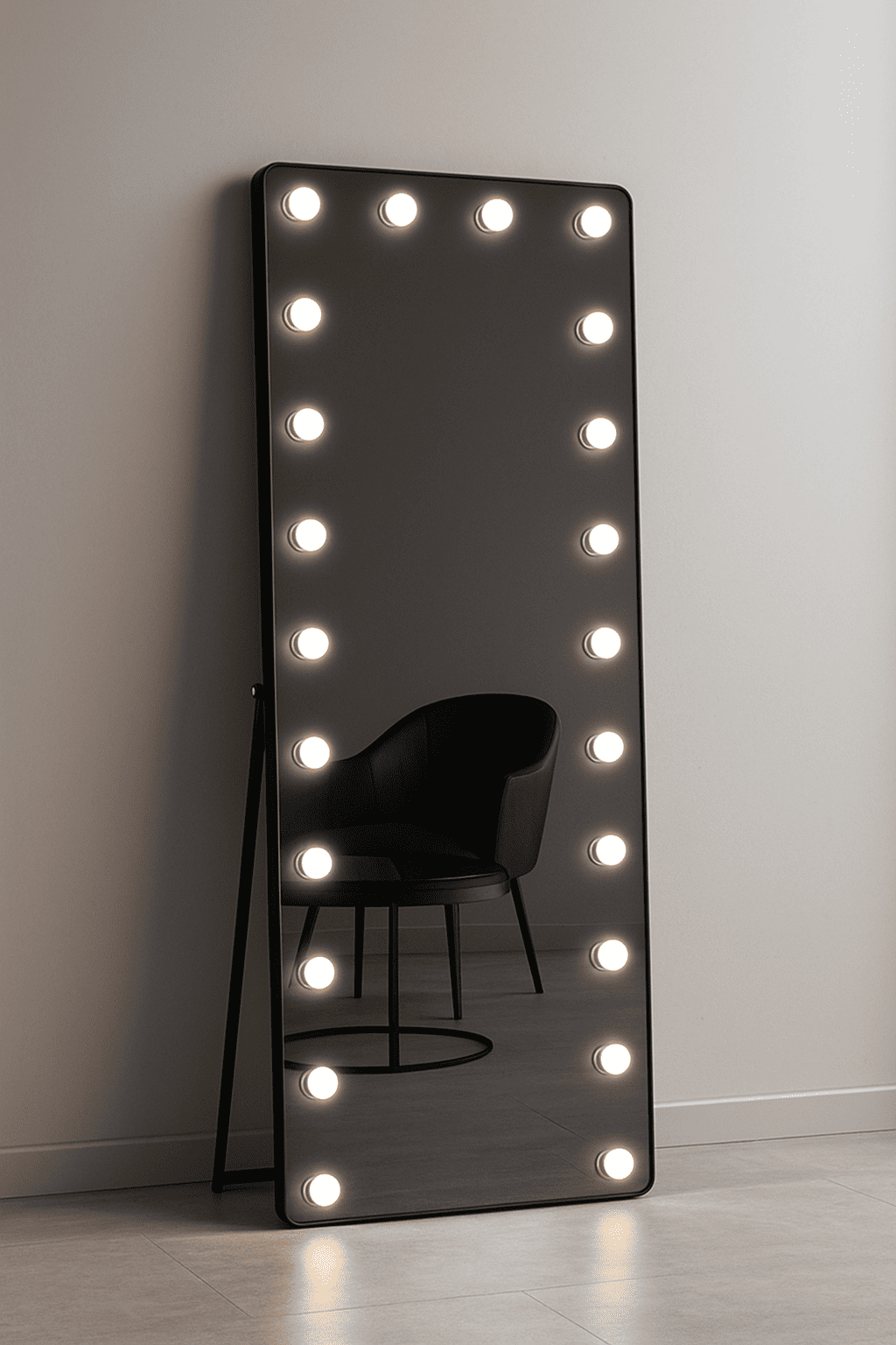 Radiance Black Hollywood Rectangle Rounder Corner LED Mirror - Wall Mirror - HomeCene UAE
