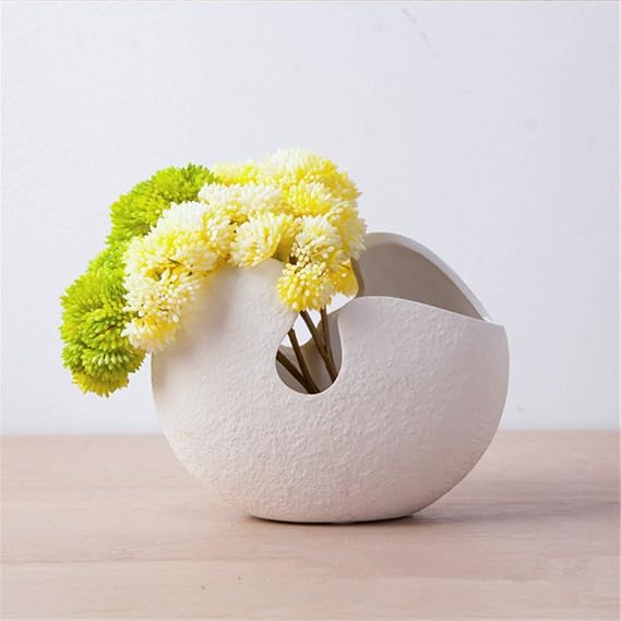 Eggshell Shape Ceramic Vase Decor