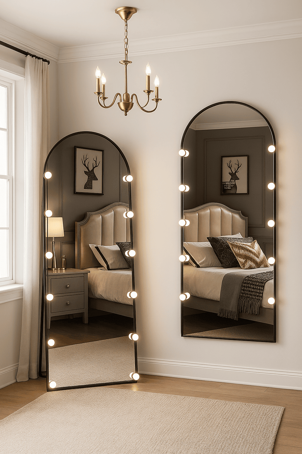 Radiance Black Hollywood Arch LED Mirror - Wall Mirror - HomeCene UAE
