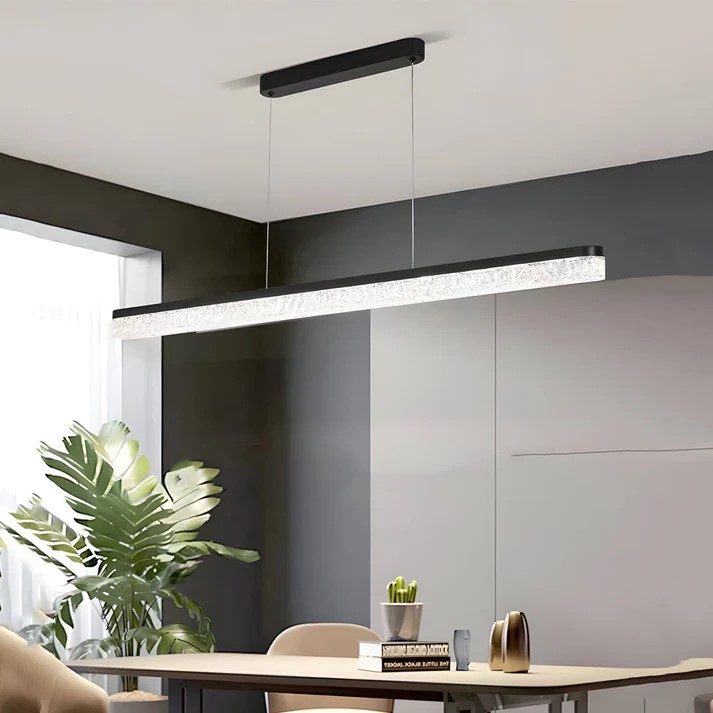 Dimmable Black Linear Pendant Light