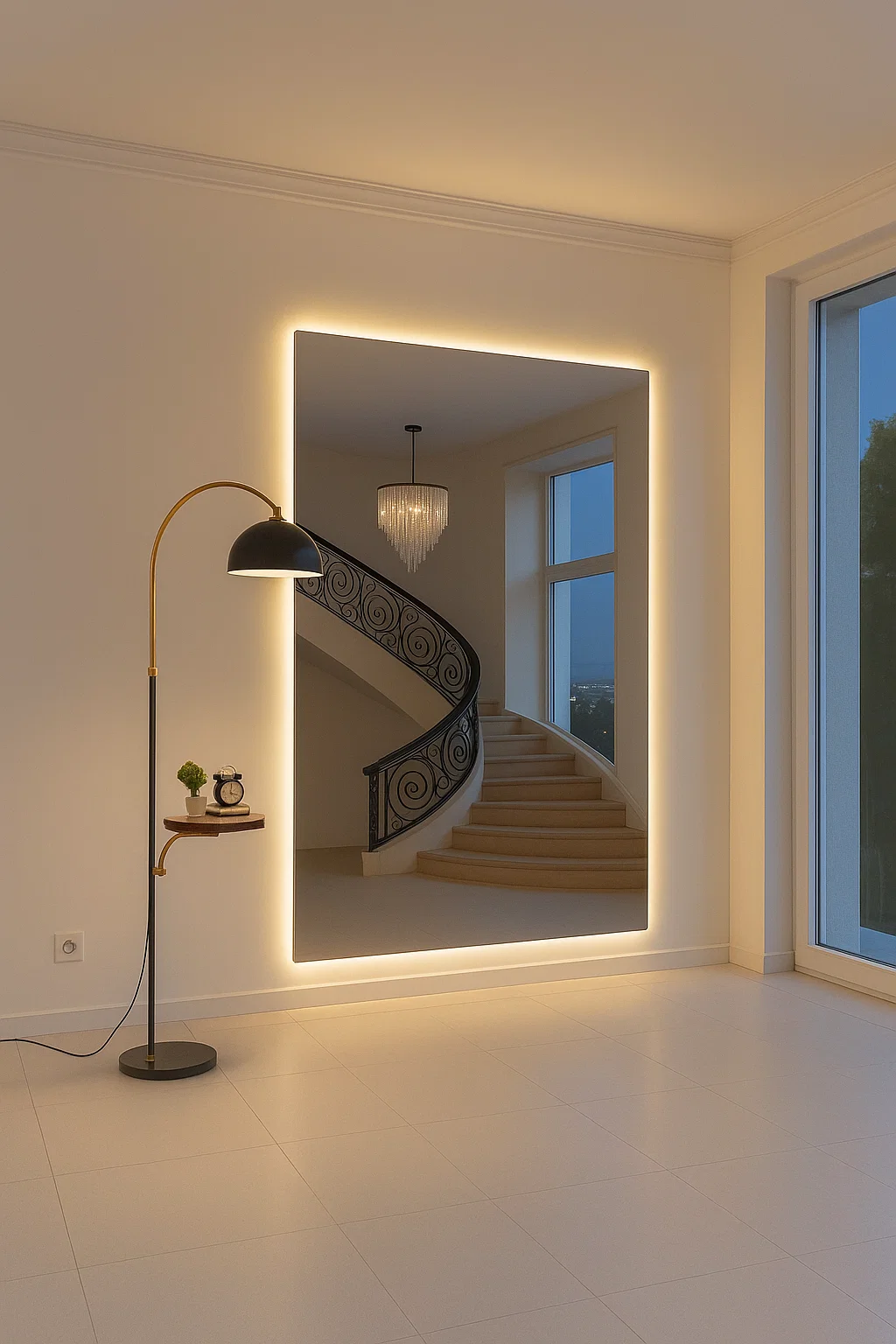 Amara Arc Mirror And Lamp Duo - Wall Mirror - HomeCene UAE