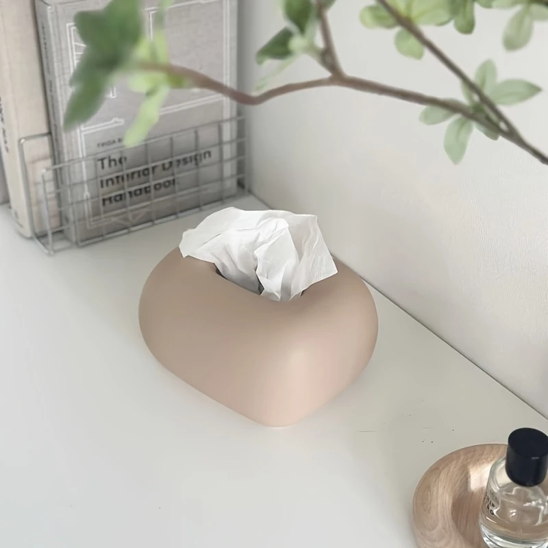 Ceramic Tissue Box Holder Beige
