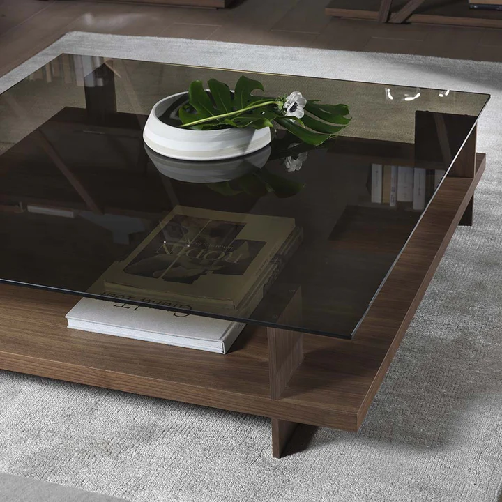 Caricara Dark Brown Square Coffee Table