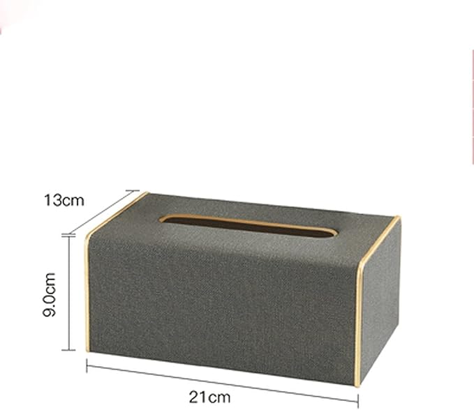 Leather Tissue Box Grey - HomeCene UAE