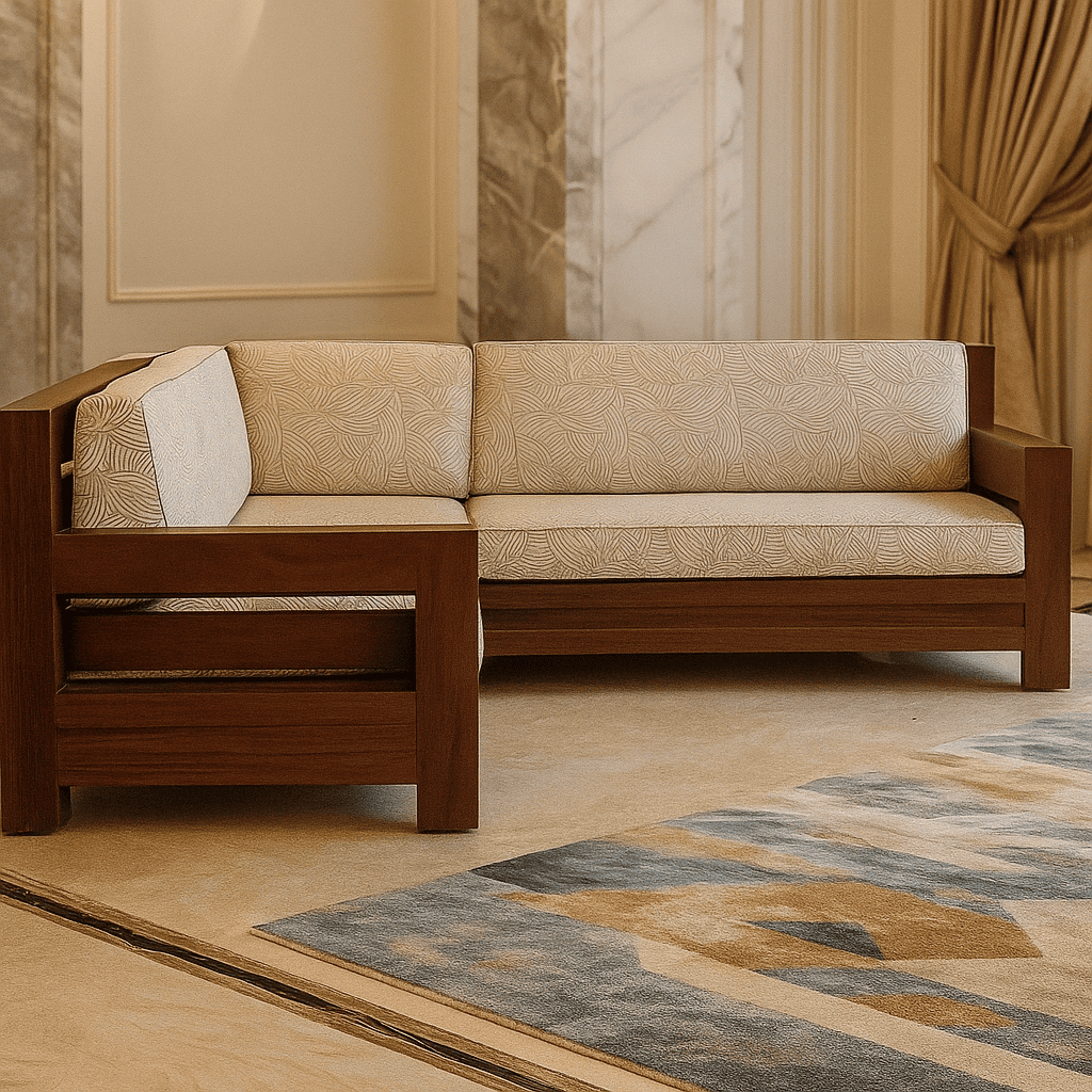 Verdora Teakwood Sectional Sofa - Wall Mirror - HomeCene UAE