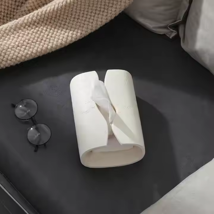 Stone Cave Texture Tissue Box White - Wall Mirror - HomeCene UAE