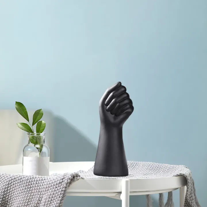 Human Hand Flower Vase Black