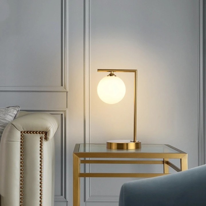 Brass Globe Table Lamp