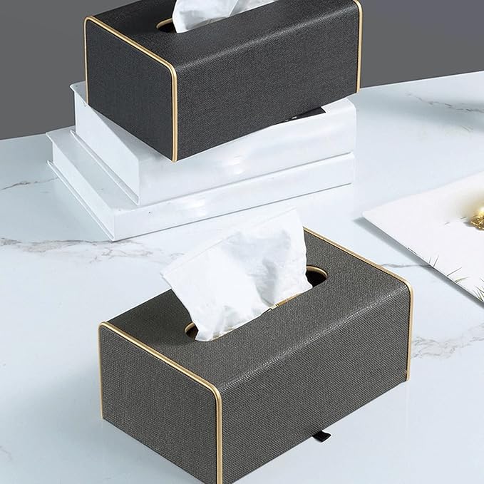 Leather Tissue Box Grey - Wall Mirror - HomeCene UAE